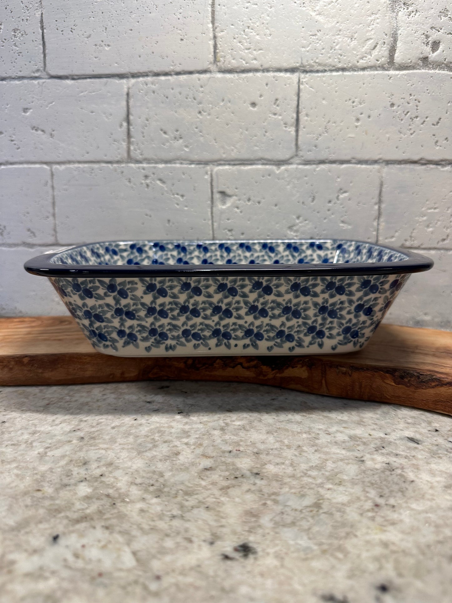 Ceramika Artystyczna Polish Pottery, Blueberry, Medium Rectangular Baker
