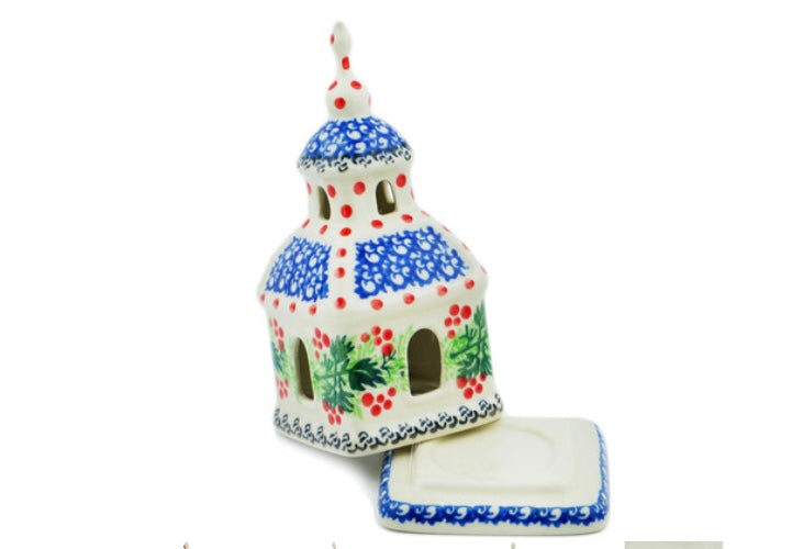 Ceramika Artystyczna Polish Pottery, Blooming Rowan, Chapel Luminary