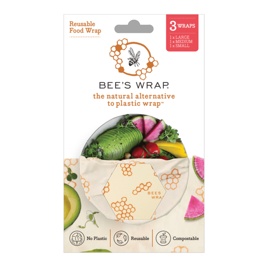 Bee's Wrap, Natural Alternative to Plastic Wrap, Assorted 3 Pack - Honeycomb
