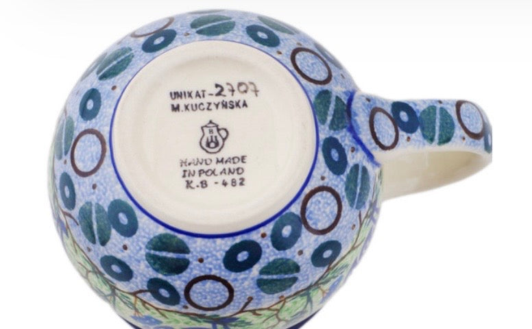Ceramika Artystyczna, Unikat U2707, Blue Rooster, Bubble Mug