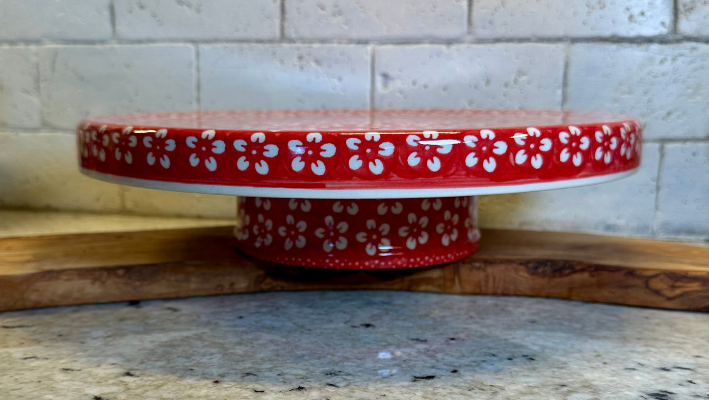 Manufaktura, Red Blossom, Dual Dish, Cake Stand/Chip & Dip