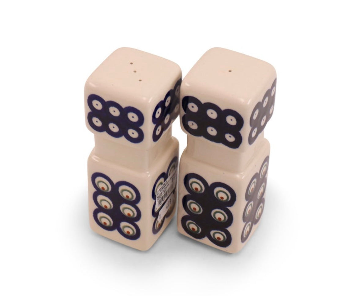 Zaklady Polish Pottery, Traditional Private Eyes, Salt & Pepper Set