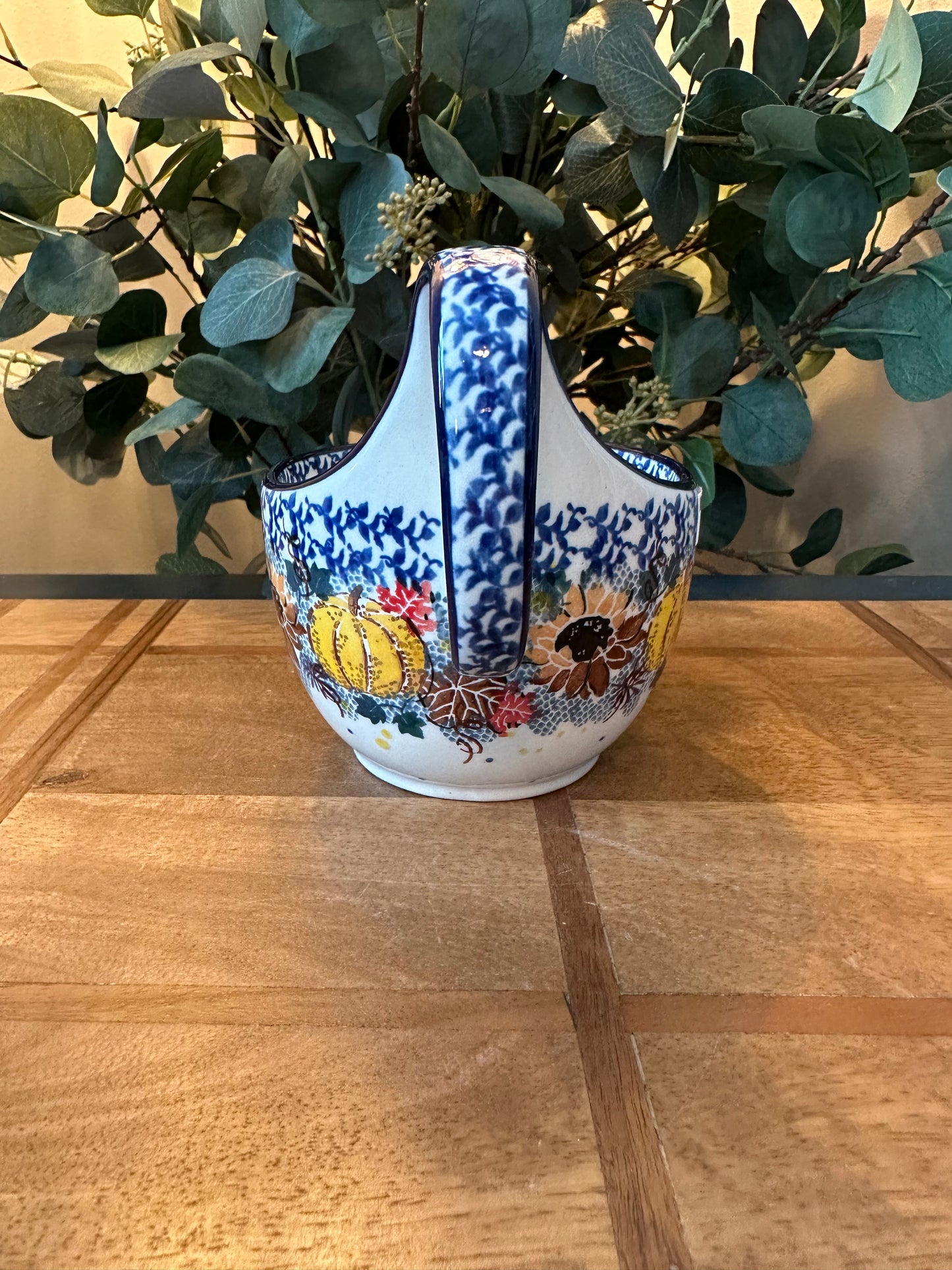 Ceramika Artystyczna Polish Pottery, Autumn Falling Leaves, Loop Mug/Bowl