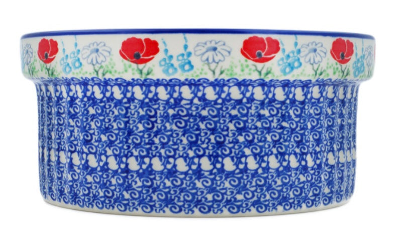 Ceramika Artystyczna Polish Pottery, Poppy Happiness, Souffle/Casserole/Serving Dish
