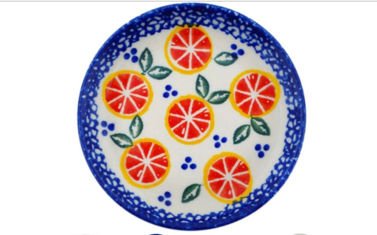 Ceramika Bona Polish Pottery, Citrus Craze, Small Plate/Coaster