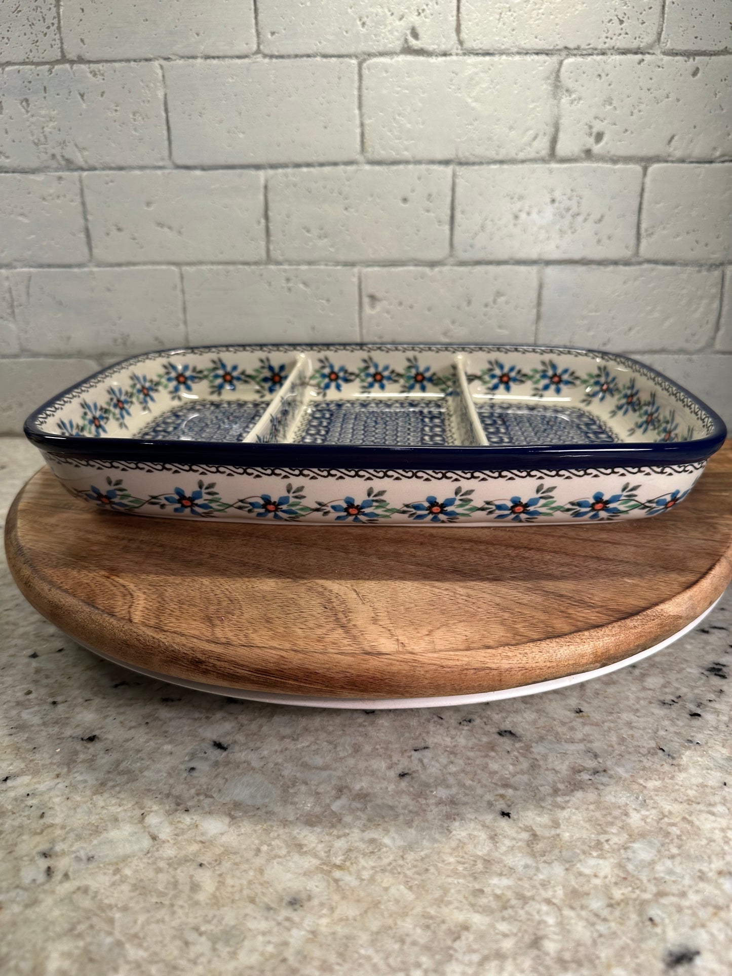 Ceramika Artystyczna Polish Pottery, Triple Divided Dish