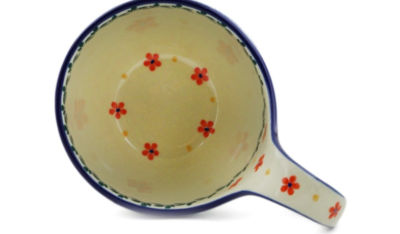 Ceramika Artystyczna Polish Pottery, Little Flowers, Loop Soup Mug/Bowl