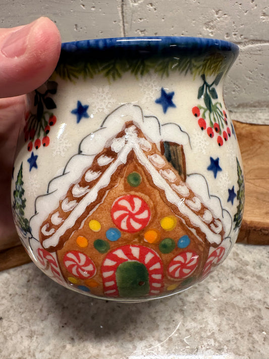 Kalich Polish Pottery, Christmas Art level 1, Gingerbread House, XL Bubble Mug