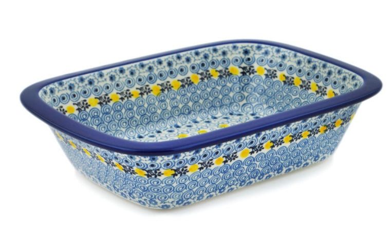 Ceramika Artystyczna Polish Pottery, Lemon Season, Rectangular Baker