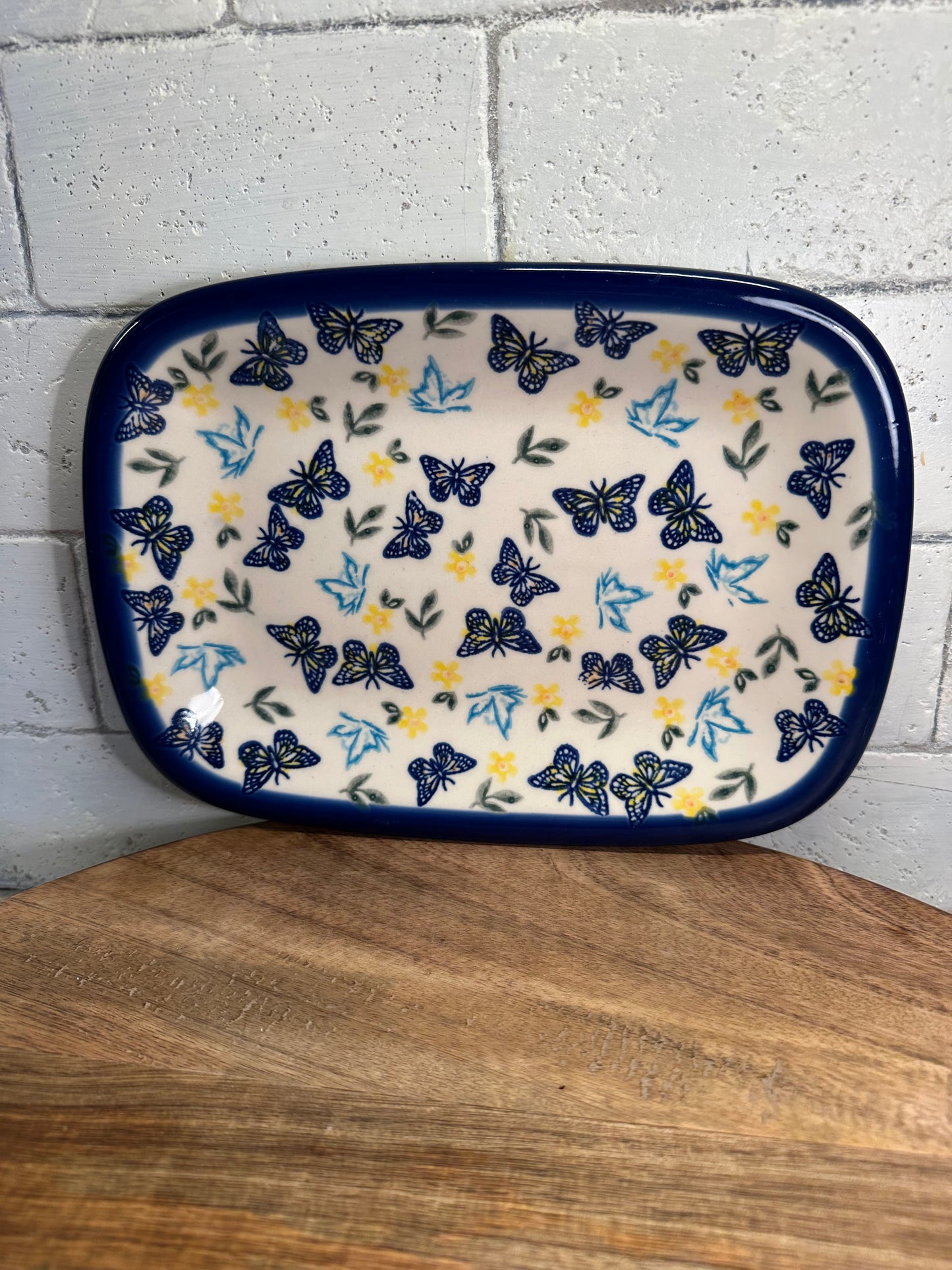 Vena Polish Pottery,Signature Unikat Butterflies, Tray/Platter