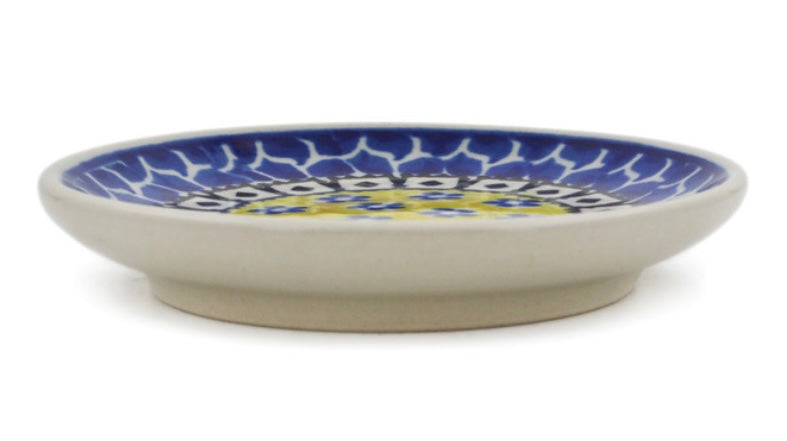 Ceramika Artystyczna Polish Pottery, Sunburst Daisies, Mini Plate/Coaster