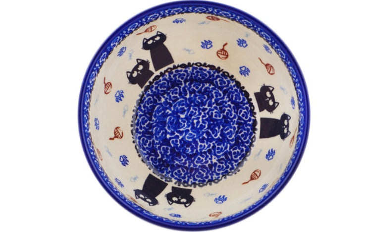 Ceramika Bona Polish Pottery, Daydreaming Kittens, Bowl, 6.25"