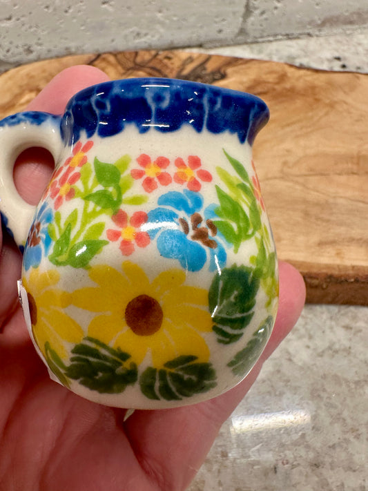 Kalich, Pink, Blue and Yellow Flowers, Mini Creamer/Pitcher