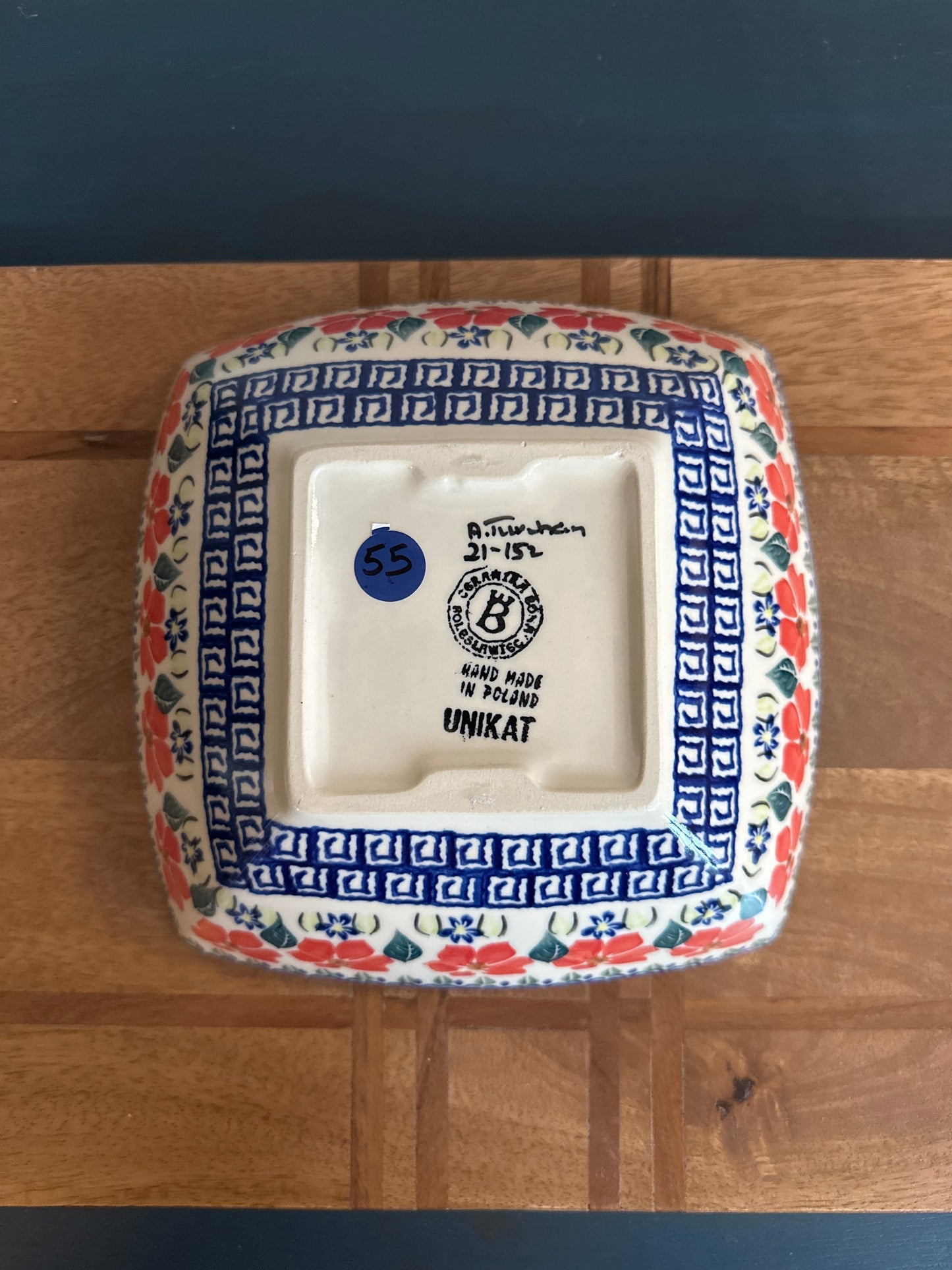 Ceramika Bona Polish , Signature Unikat, Grecian Fields, Square Serving Bowl