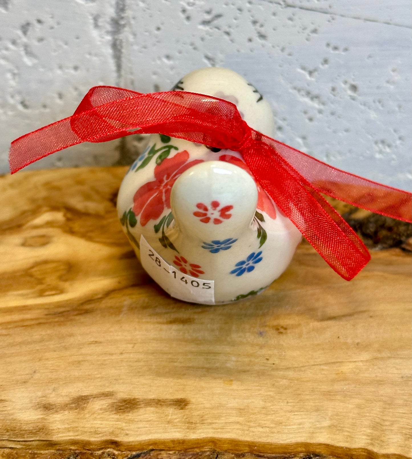 Kalich, Red, Purple and Blue Flowers Bird Ornament