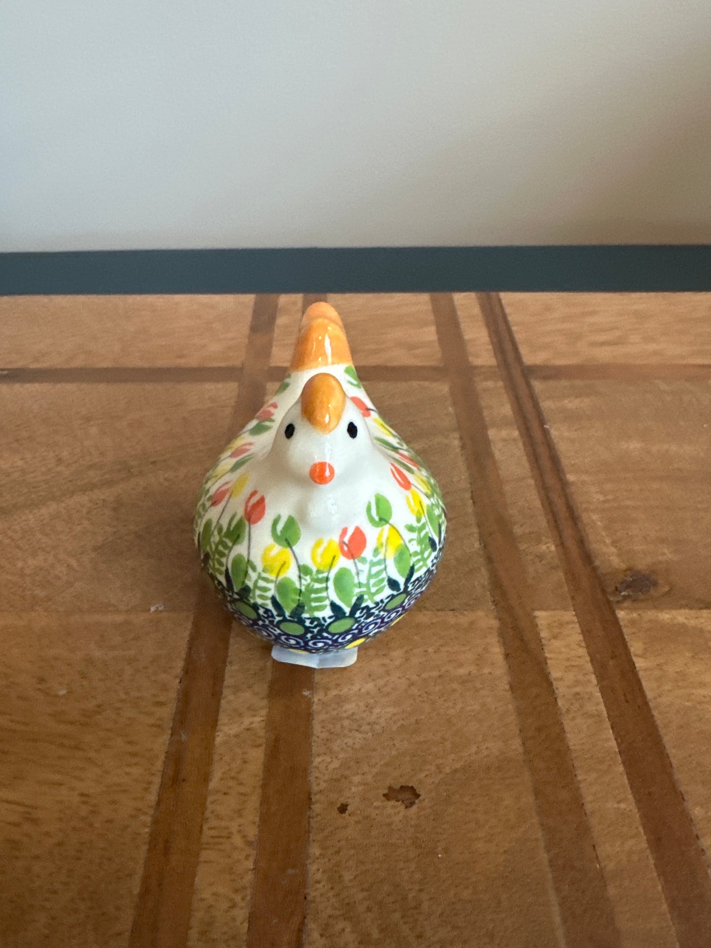 Galia Polish Pottery Tulip Chicken Figurine