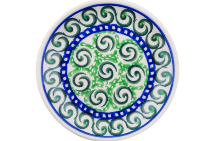 Ceramika Artystyczna Polish Pottery, Green Galaxy, Mini Plate/Coaster