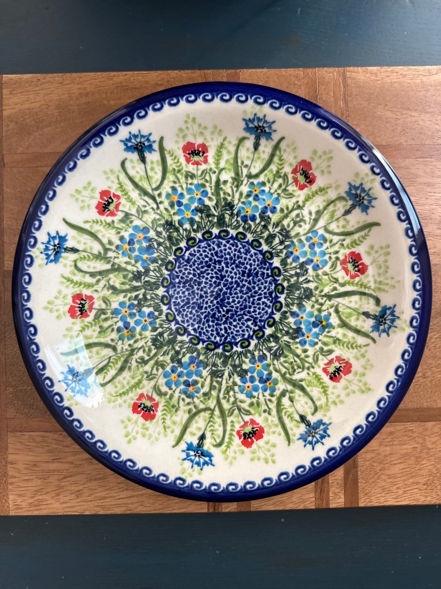 Kalich Polish Pottery, Unikat Art Level 1, Meadowy Breeze, 10.5" Dinner Plate