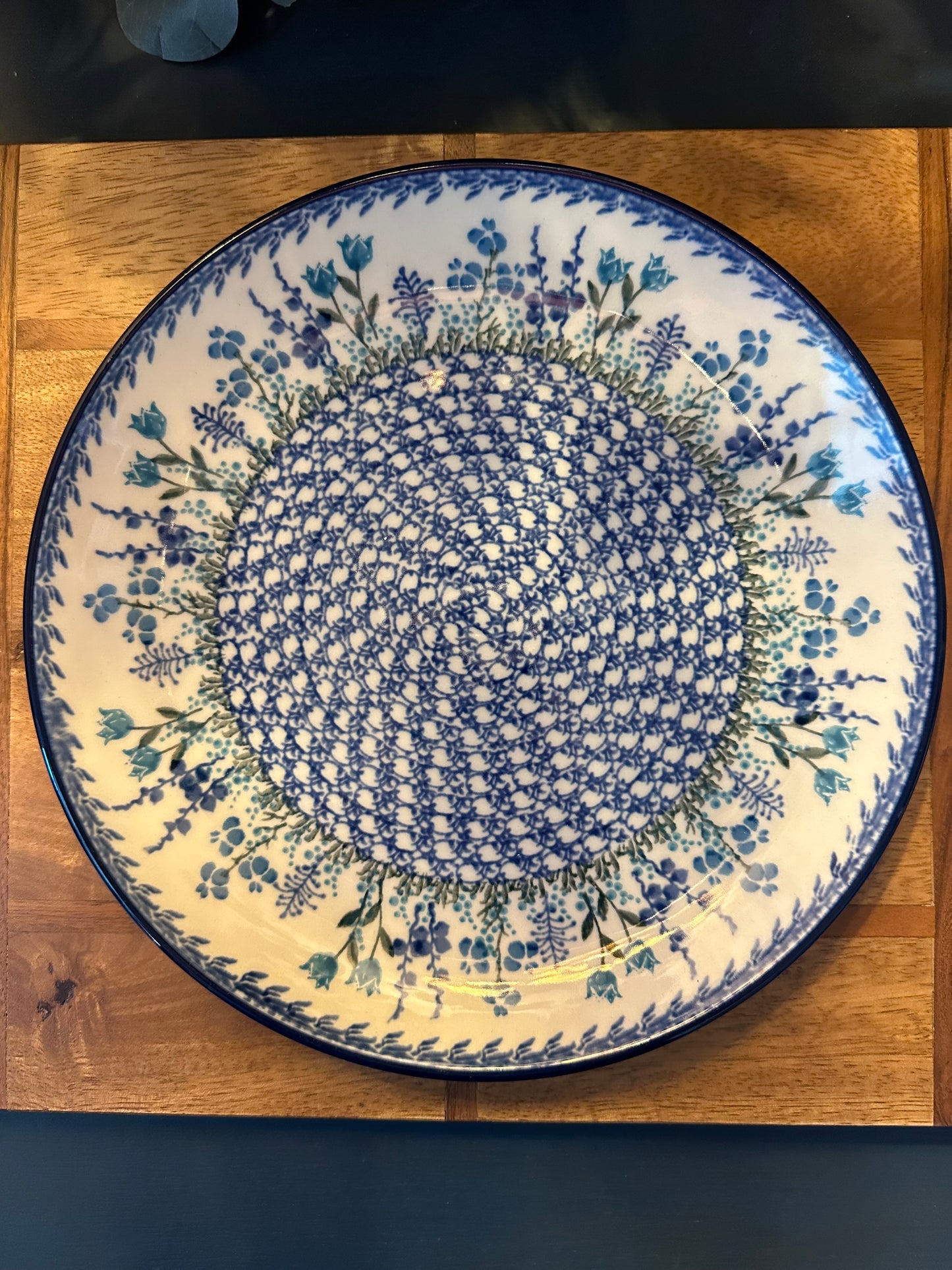 Ceramika Artystyczna Polish Pottery, Winter Garden Dinner Plate