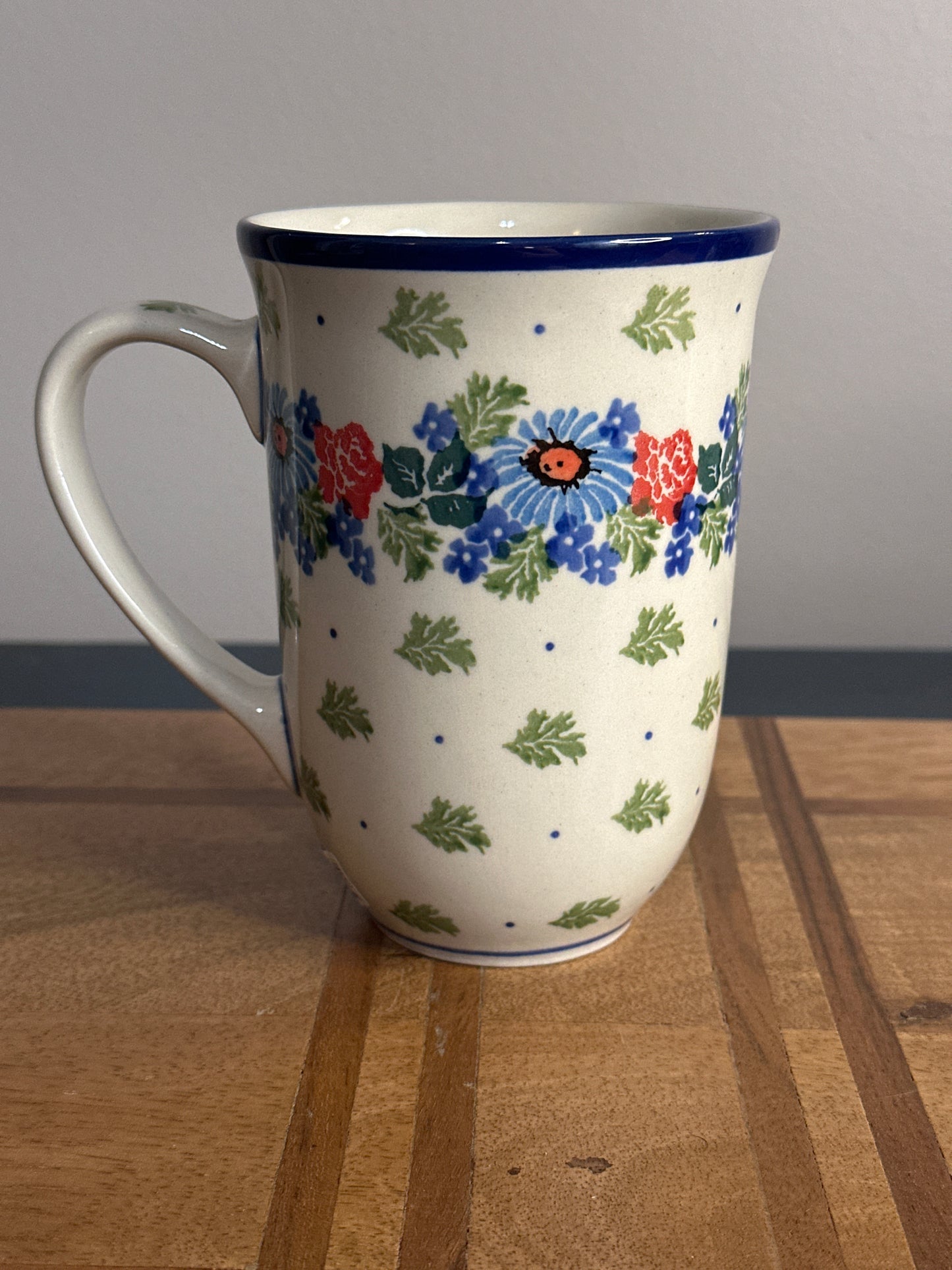 Ceramika Artystyczna Polish Pottery, Countryside Floral Bloom, 19 oz XL Mug