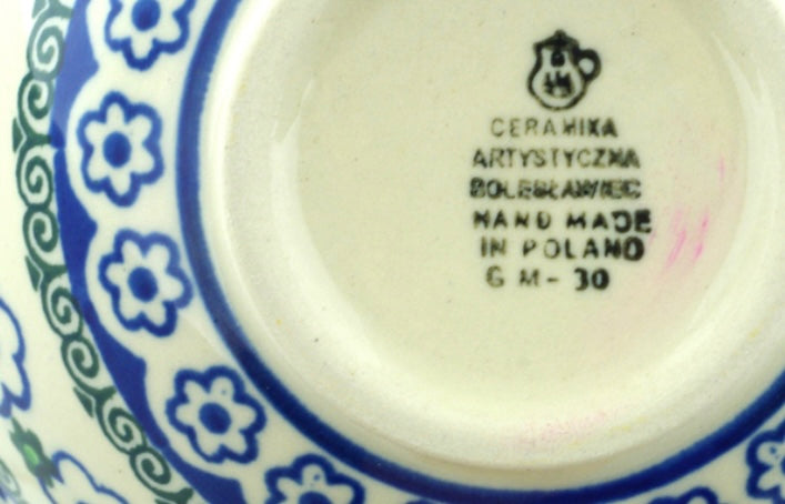 Ceramika Artystyczna Polish Pottery, White Daisy Dots, Bowl