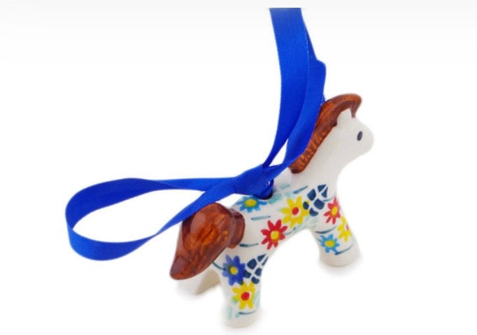 Manufaktura, Unikat Primary Spring, Horse Ornament 3"