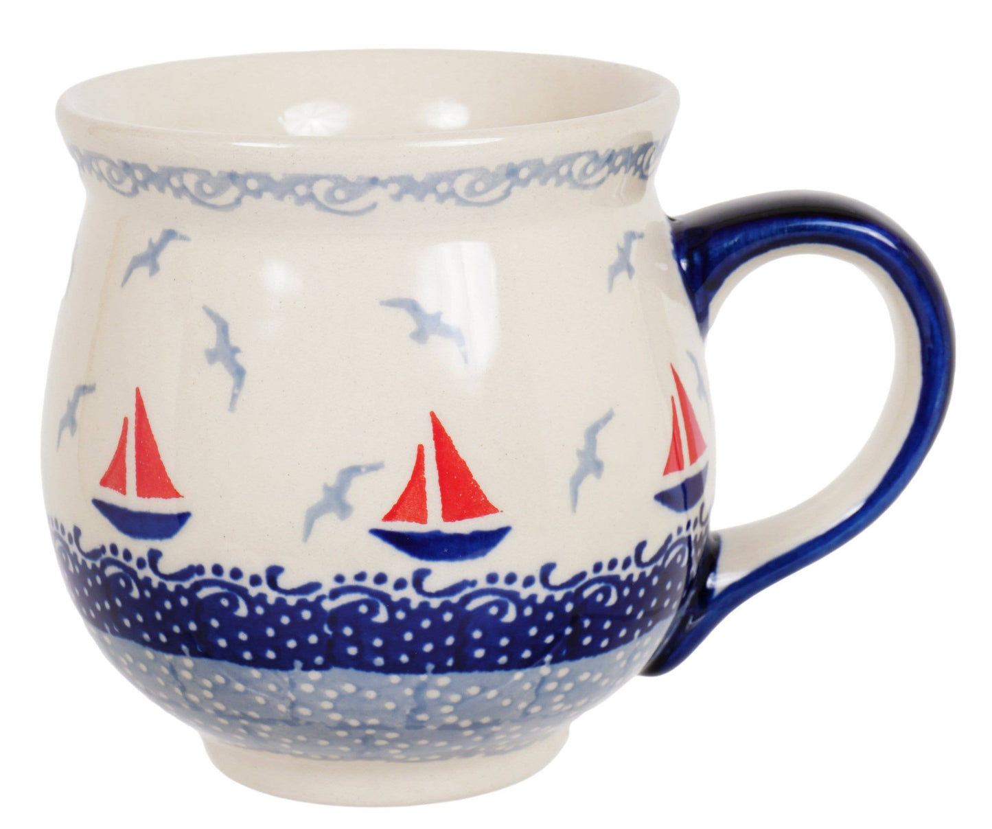 Mug, Belly Mug, 16 oz Large in "Smooth Seas" by Manufaktura