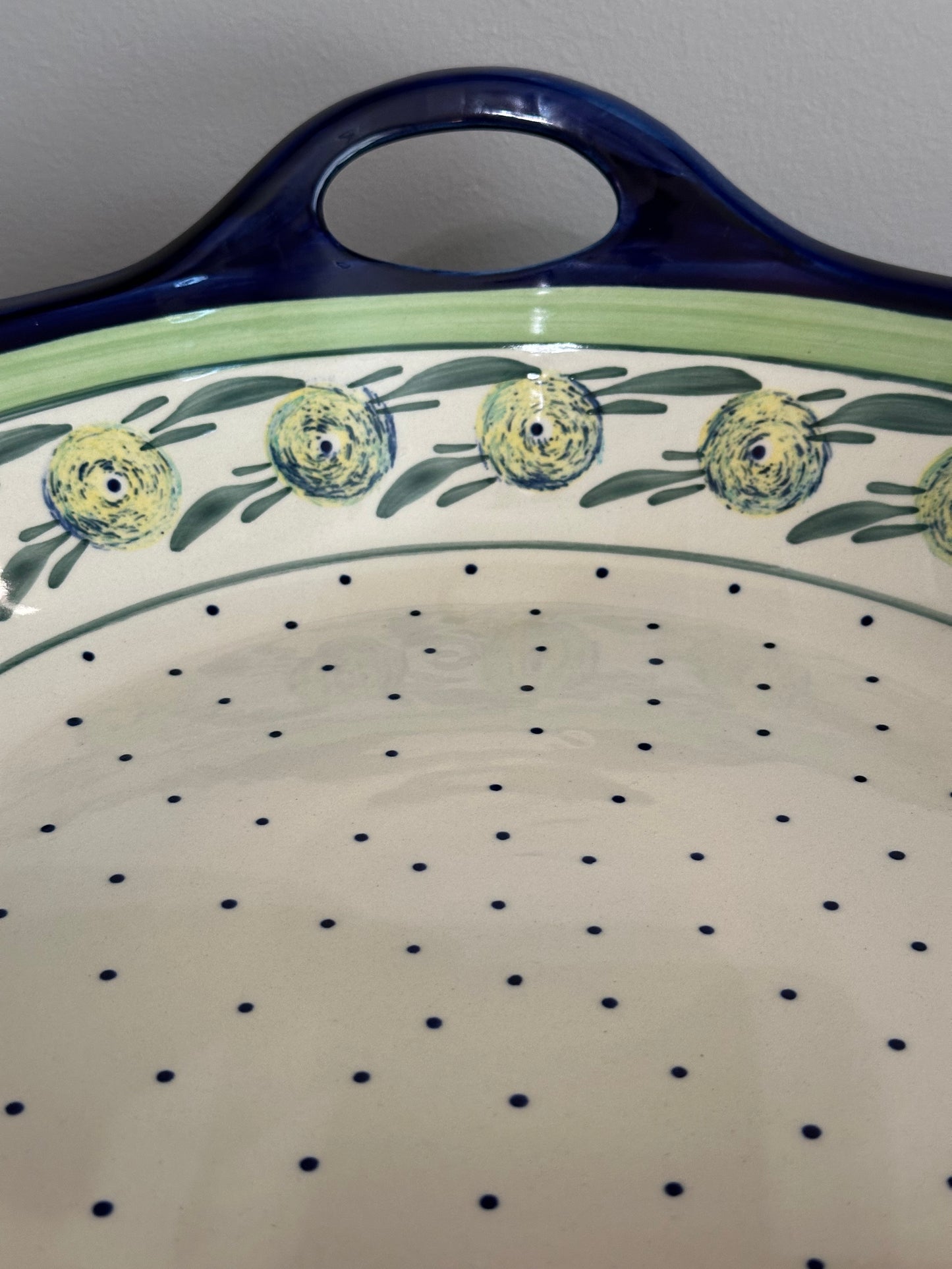 Zaklady Polish Pottery, Preowned, XL 16.5" Handled Bowl/Baker