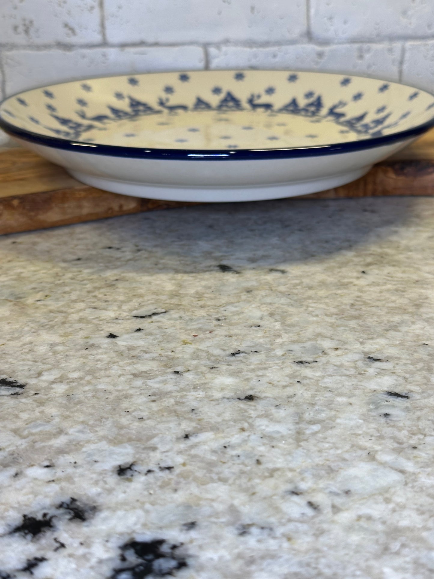 Ceramika Artystyczna Polish Pottery, Winter Deer, Dinner Plate 10.5"