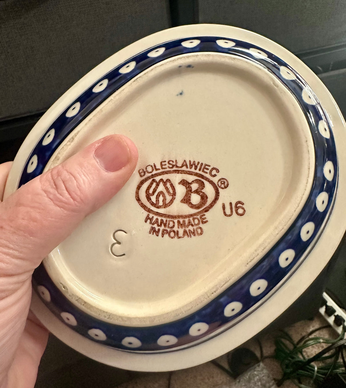 Zaklady, Traditional Pattern, Owl's Eye, Oval Dish, 6"