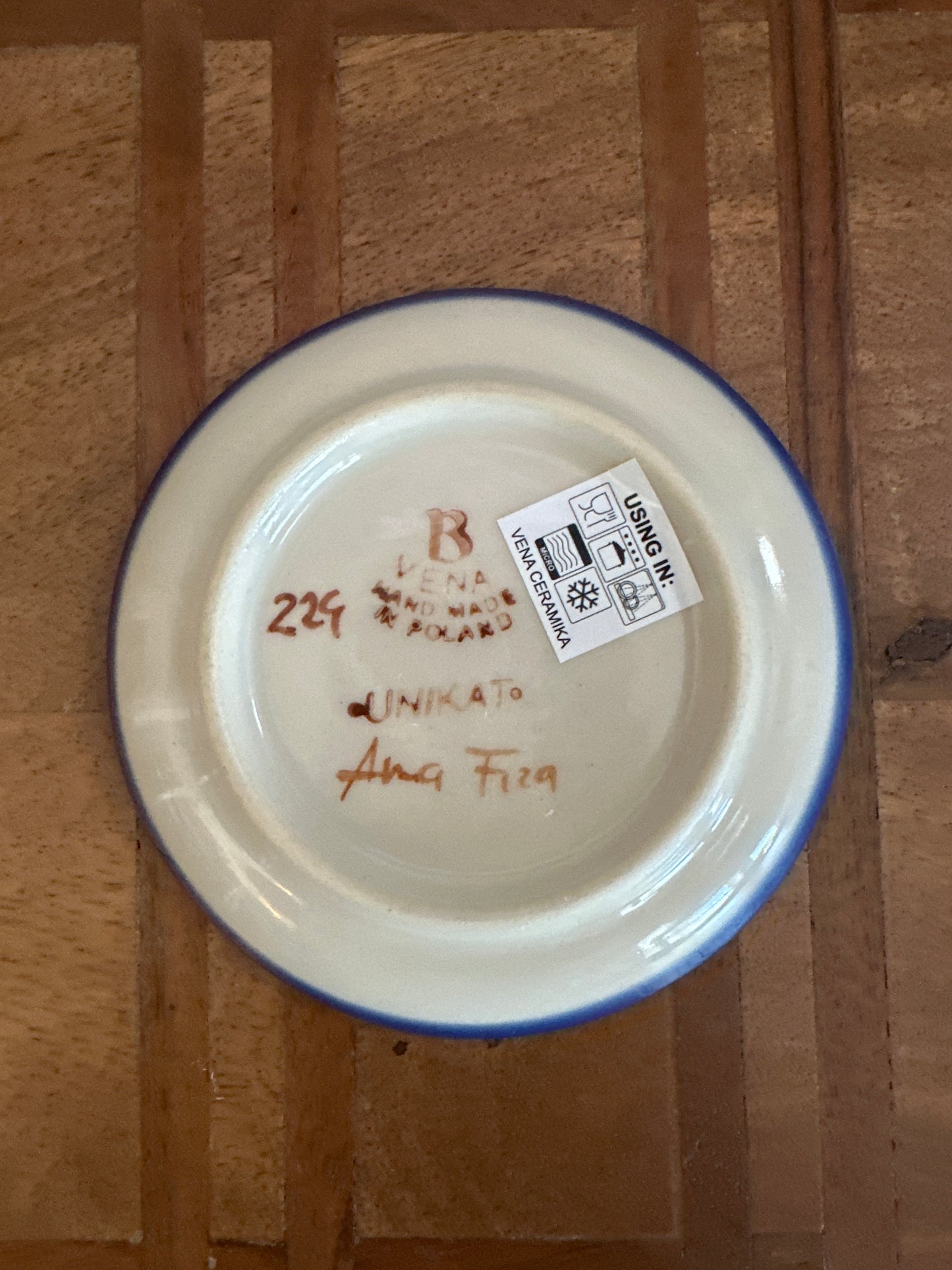 Vena Polish Pottery Yellow Afternoon Garden Coaster