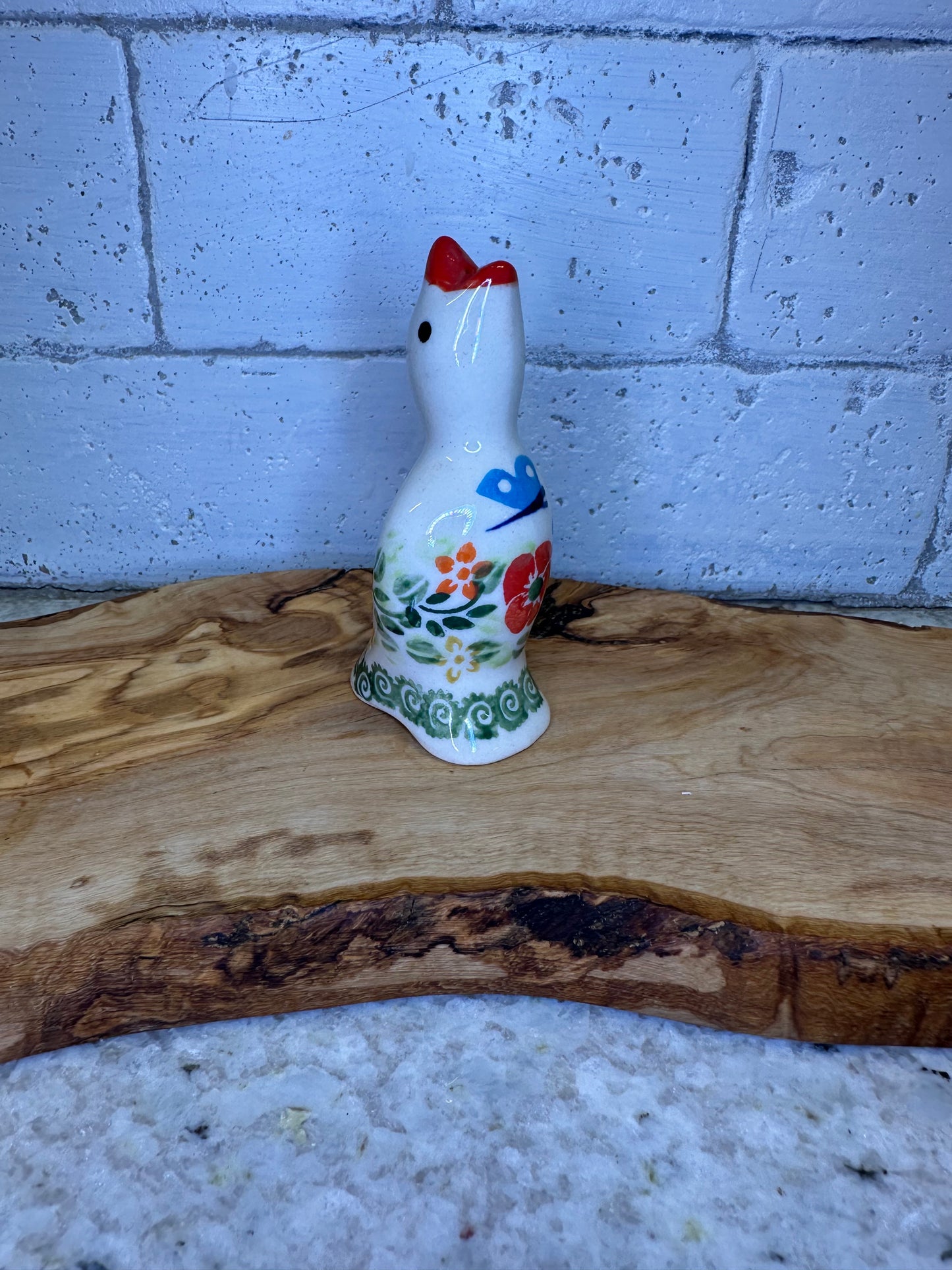 Ceramika Bona Polish Pottery, Unikat Ring Of Meadows, Pie Bird