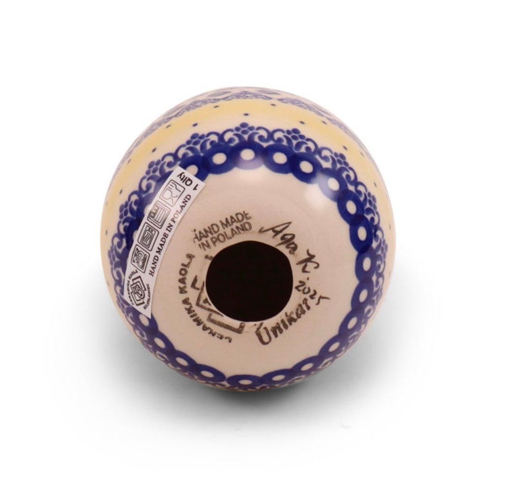 Ceramika Kaola Polish Pottery,Unikat, Art E, 5" Large Ceramic Egg
