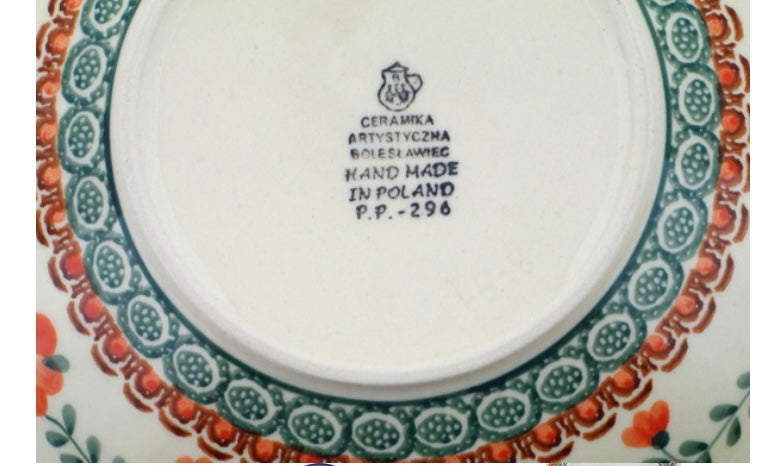 Ceramika Artystyczna Polish Pottery, Radiant Green Meadow, Pasta Bowl