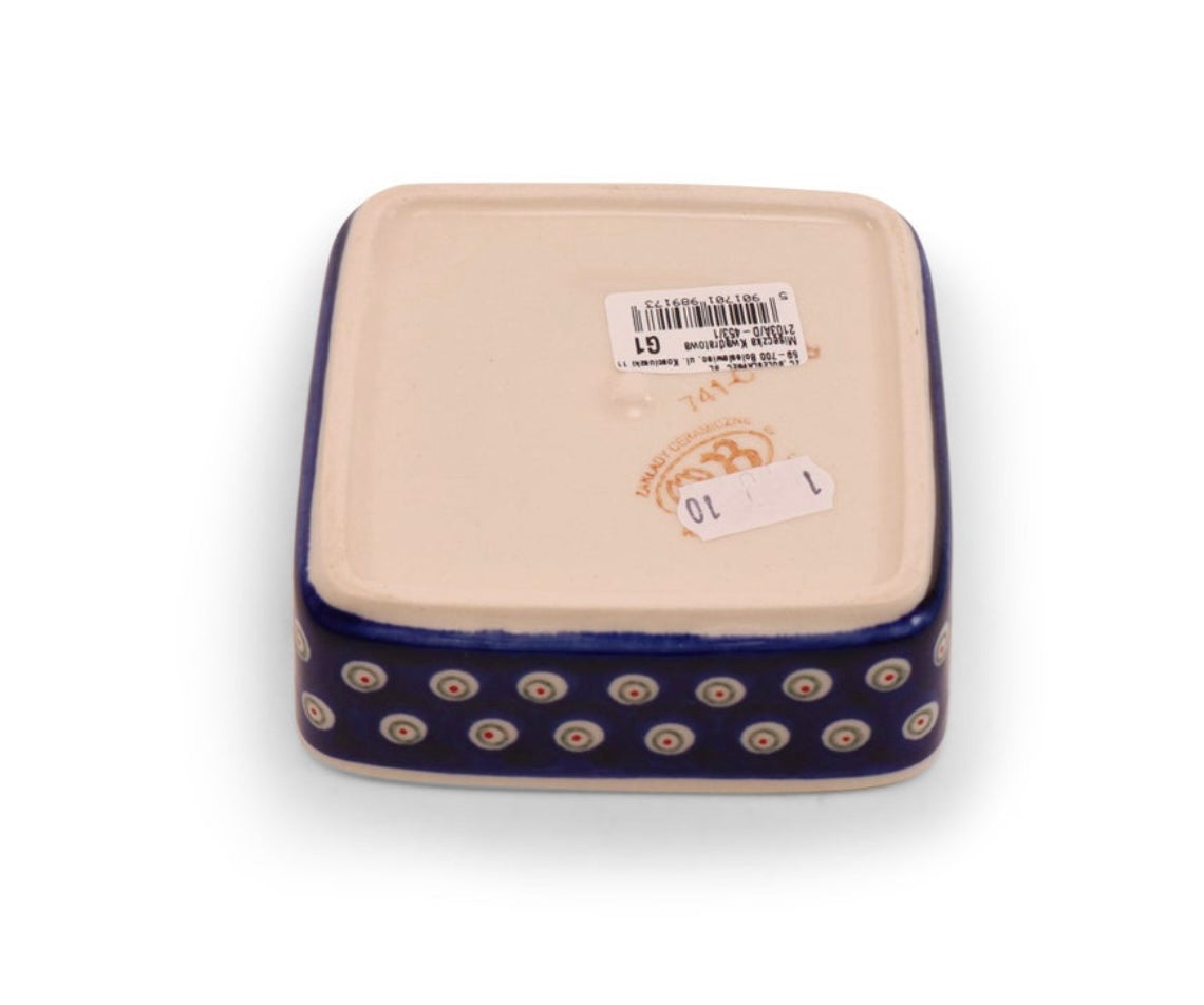 Zaklady Polish Pottery, Forget Me Not, Square Bowl