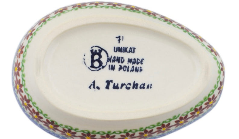 Ceramika Bona Polish Pottery, Unikat Yellow Petal Bliss, Spoon Rest