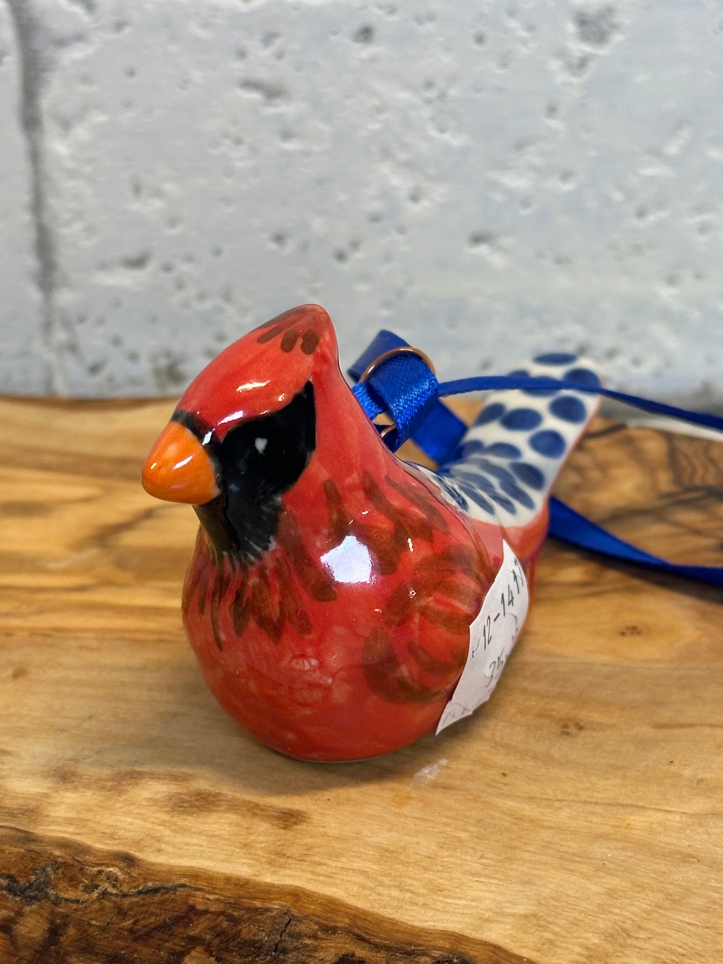 Kalich, Red Cardinal, Blue Dot Ornament Figurine