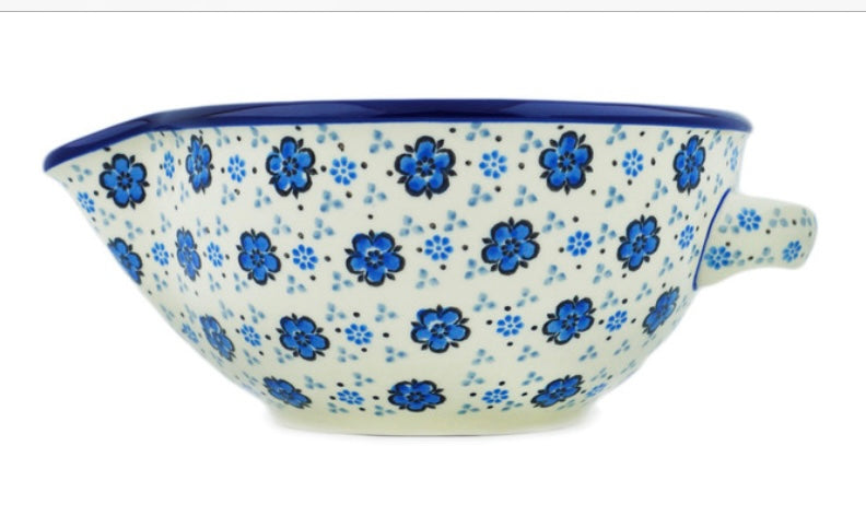Ceramika Artystyczna Polish Pottery, Flowing Blues, Batter Bowl