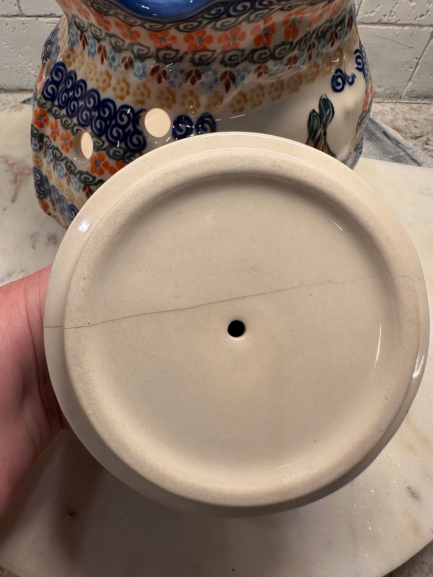 Andy Polish Pottery, Unikat, Garlic/Potato/Onion Covered Jar, Preowned