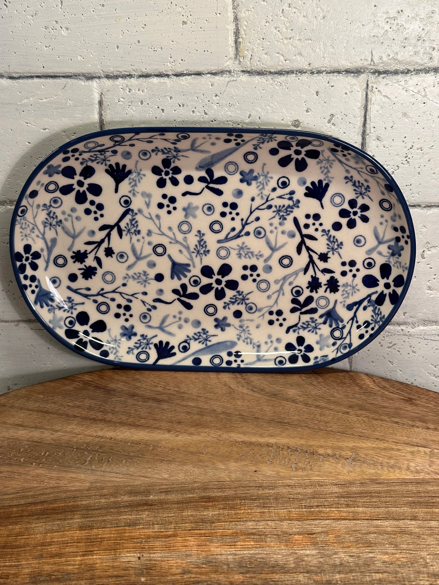 Manufaktura Polish Pottery In The Garden Oval Tray
