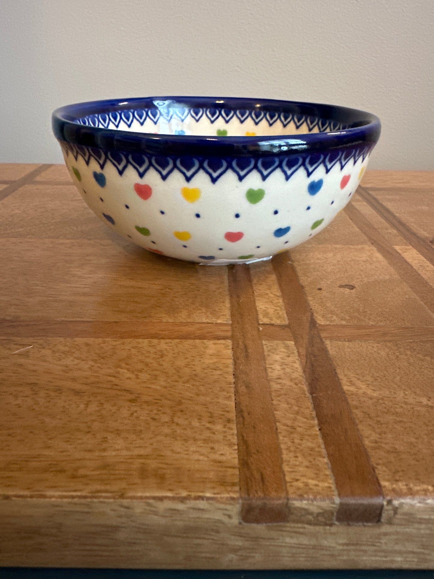 Kalich Polish Pottery Colorful Hearts 5" Bowl