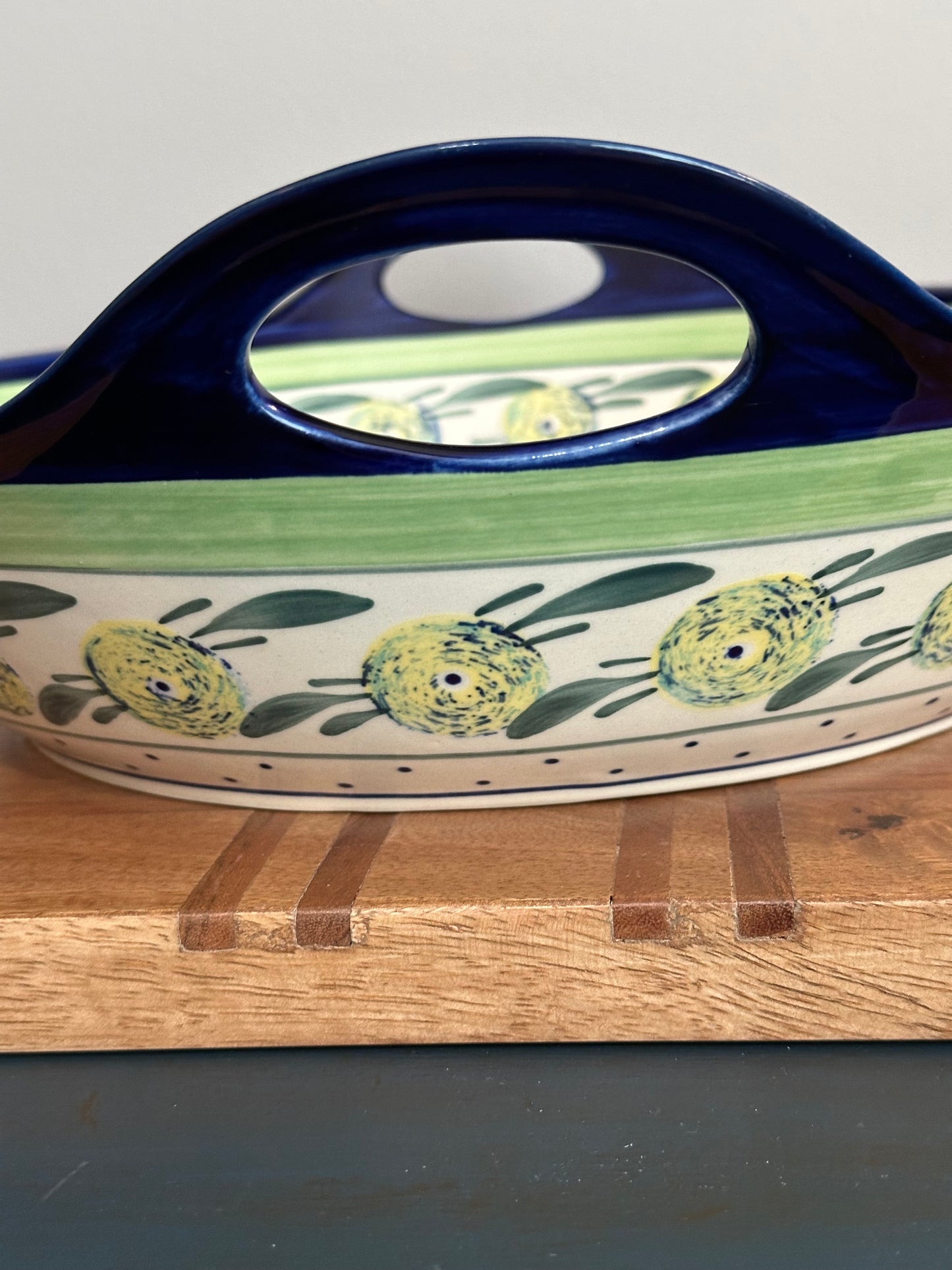 Zaklady Polish Pottery, Preowned, XL 16.5" Handled Bowl/Baker