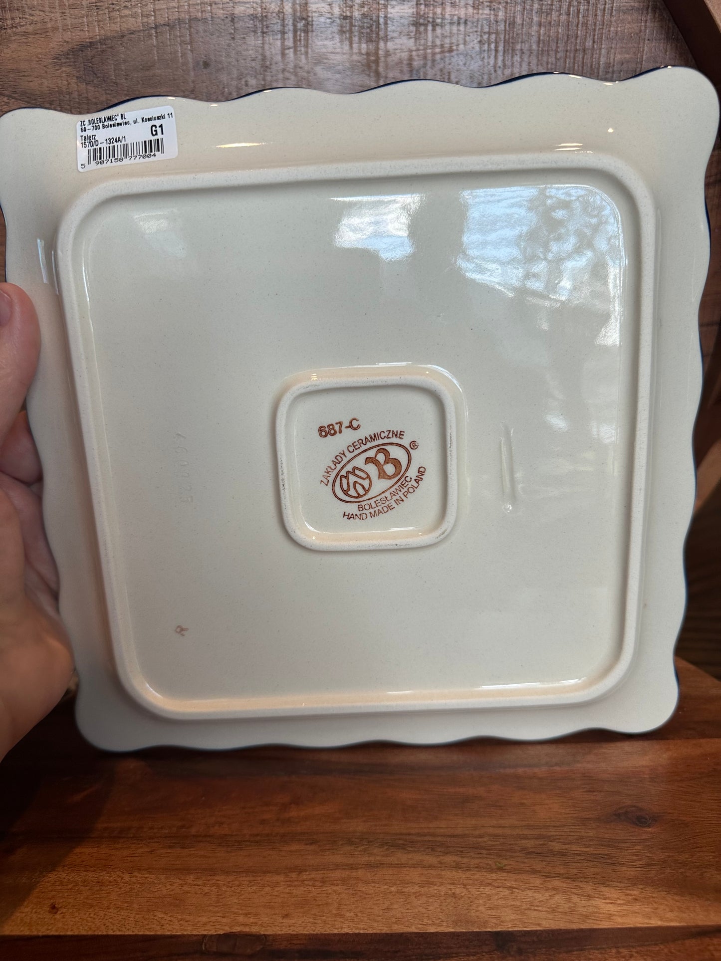 Zaklady Blue Ivy, Square w/Scalloped Rim Plate/Platter