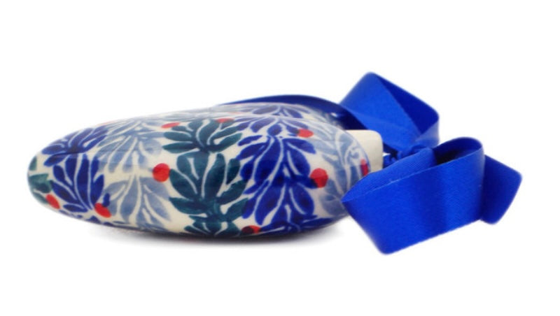 Manufaktura Polish Pottery, Unikat Currant Wreath, Heart Ornament