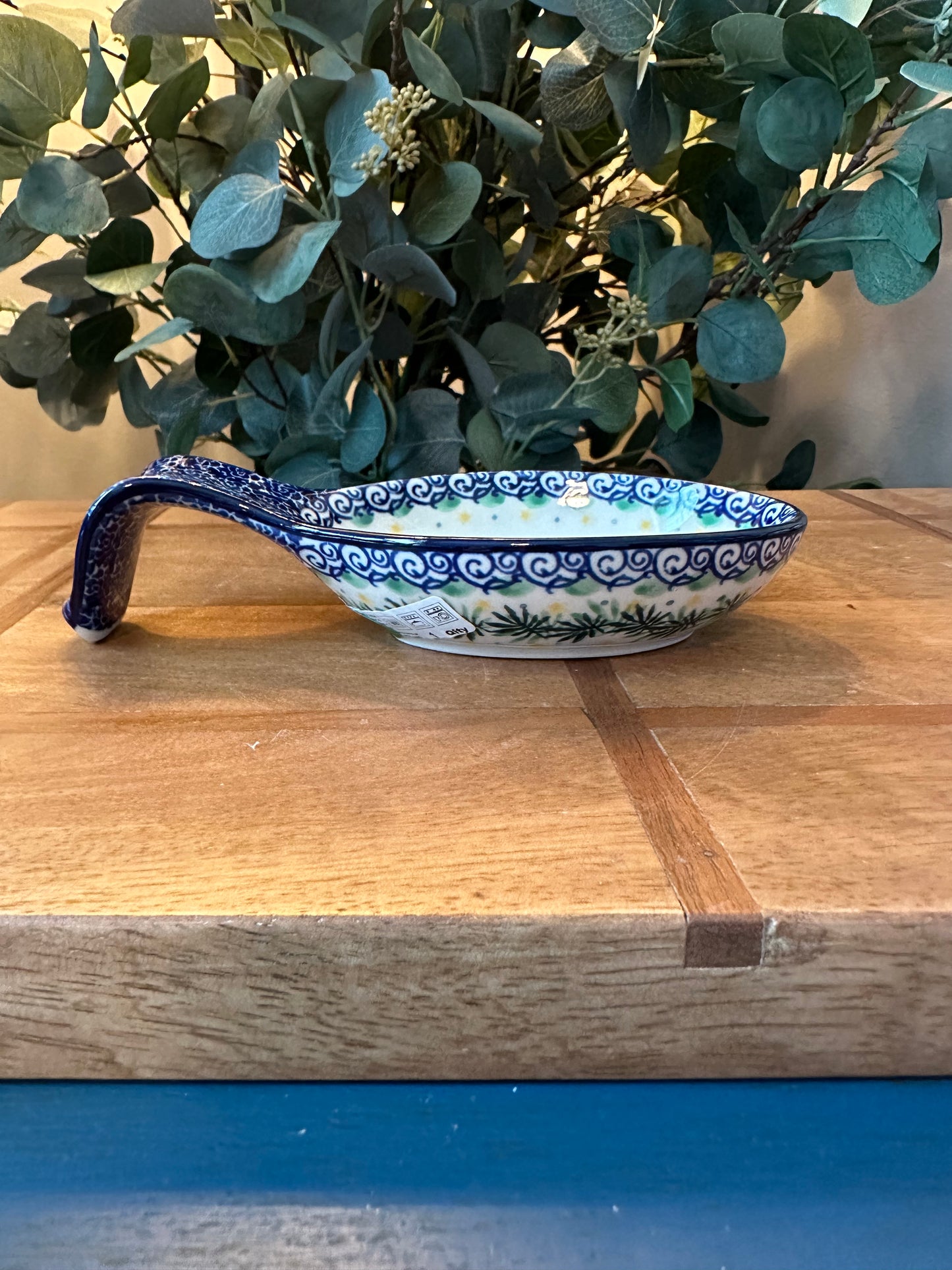 Ceramika Artystyczna Polish Pottery, Unikat Cozy Bullfinch Spoon Rest