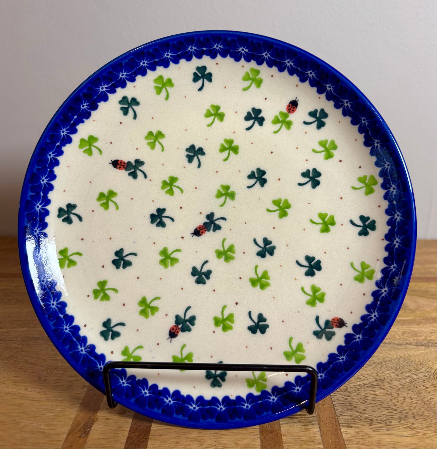 Kalich, Art Level, Shamrock/Clover and Ladybugs, Dessert/Lunch Plate