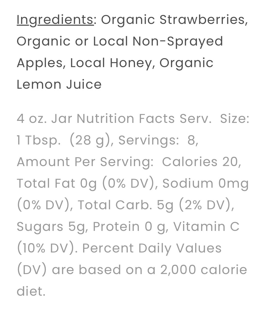 Rosebud's Real Food, Strawberry Honey-Sweetened Fruit Butter 4oz