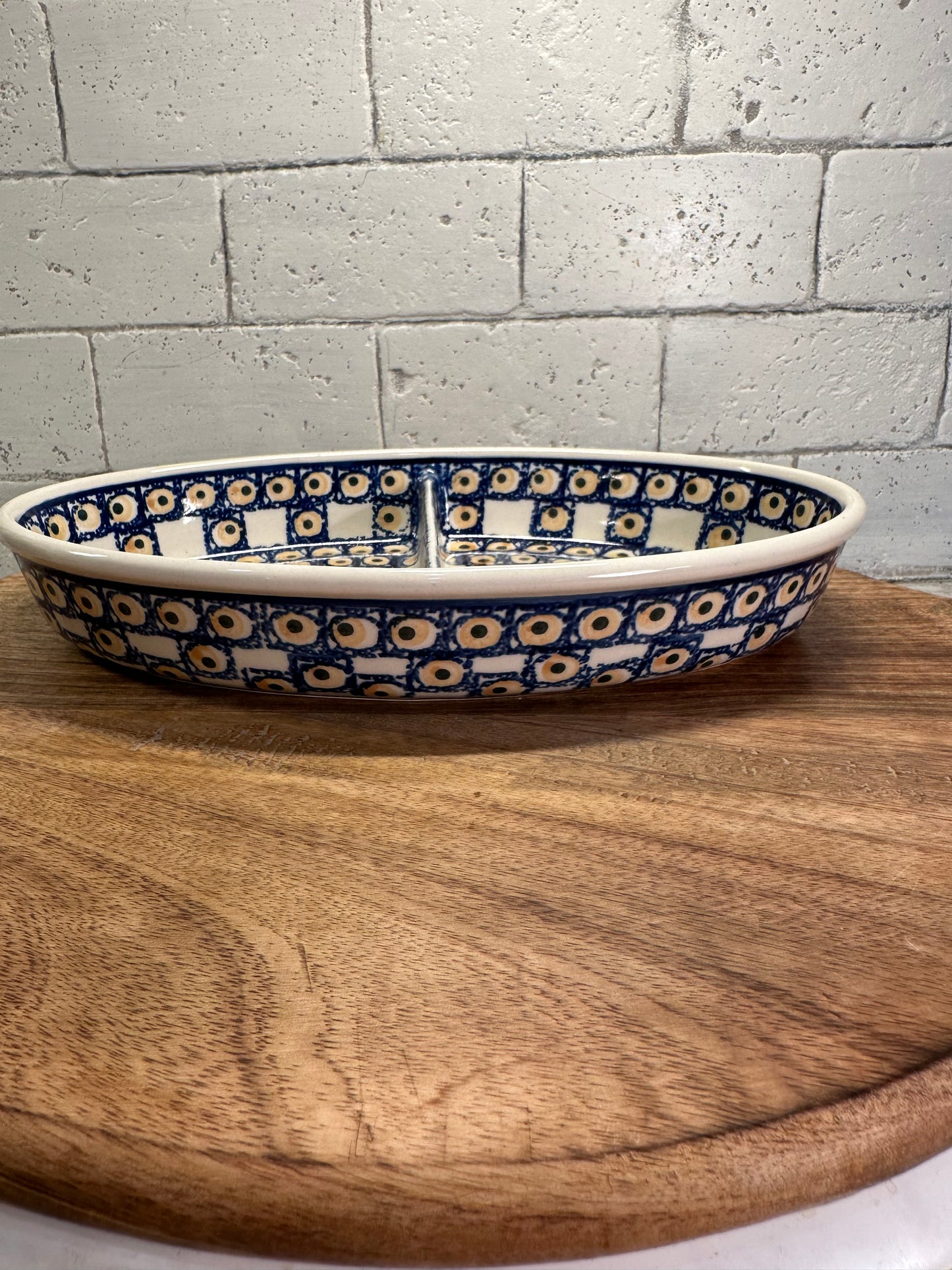 Ceramika Artystyczna Polish Pottery, Divided Serving Dish, Preowned