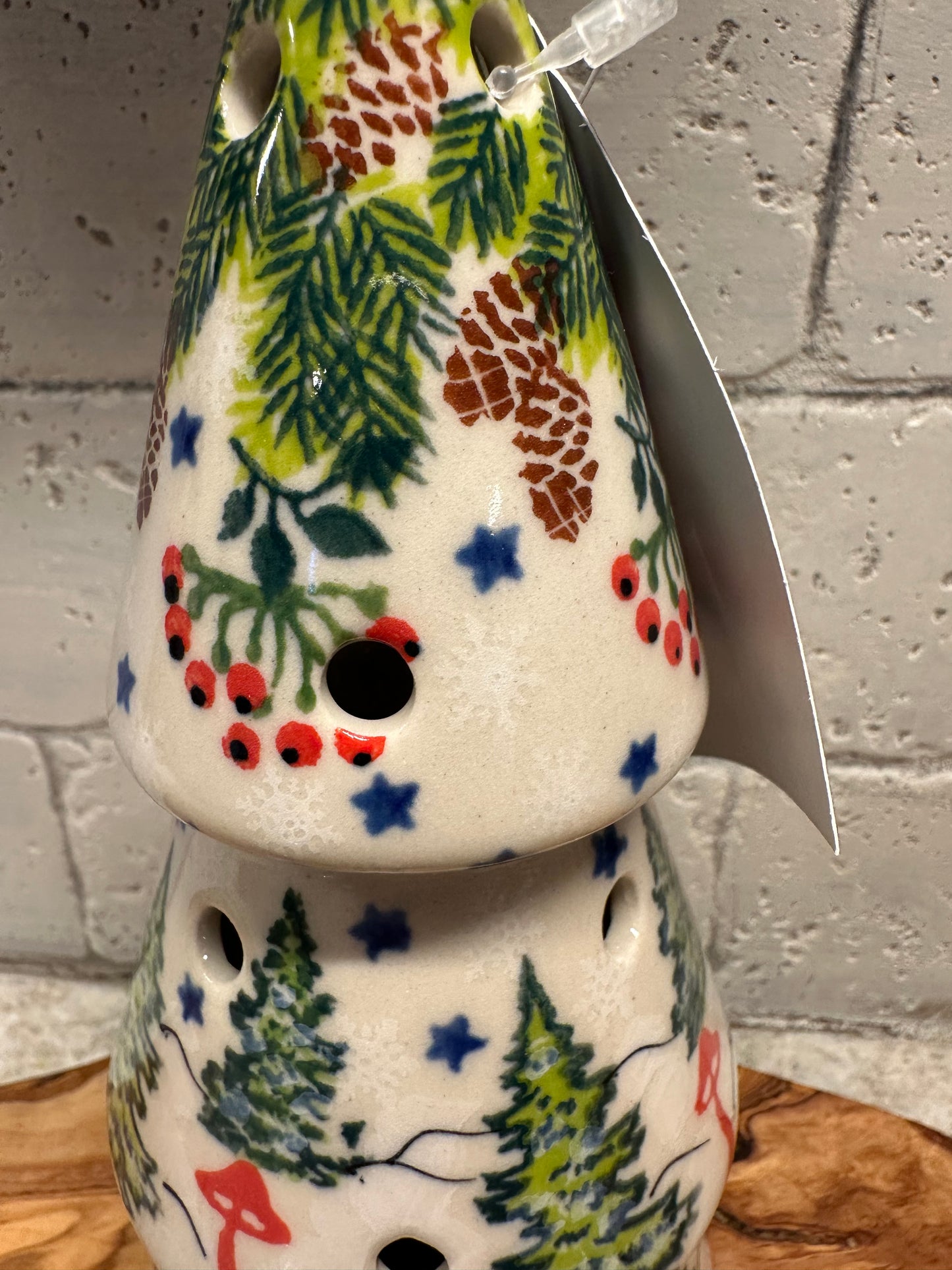 Kalich Polish Pottery, Signature Art Level 1, Gingerbread House, Medium Luminary Tree