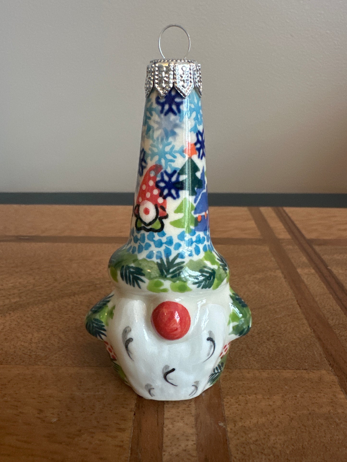 Galia Polish Pottery Winter Gnomes Ornament